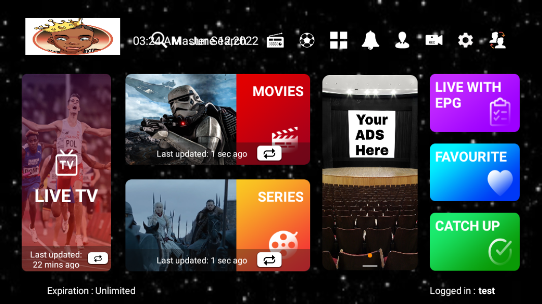 SMARTERS v3.0.9.1 - ADS with Sports + Panel